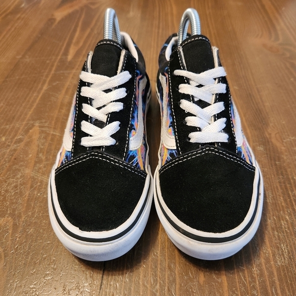 Vans Old Skool Electro Flames  Skateboarding Glow In Dark Sneakers Kids Size 2 - Picture 5 of 14